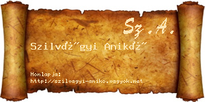 Szilvágyi Anikó névjegykártya
